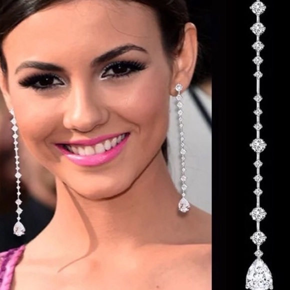 3ctw Pear Dangle Earrings - Picture 3 of 11